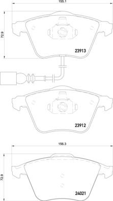 Brembo P 85 129 - Bromsbeläggssats, skivbroms xdelar.se