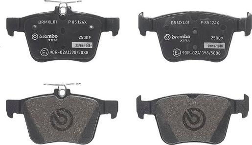 Brembo P 85 124X - Bromsbeläggssats, skivbroms xdelar.se