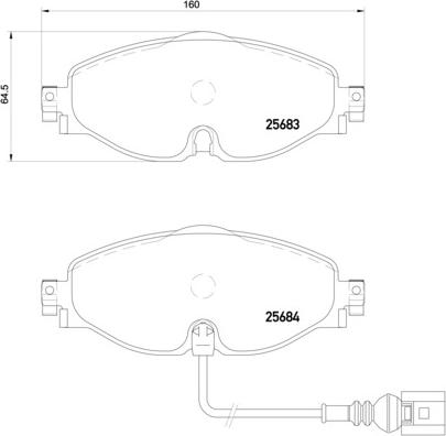 Brembo P 85 126X - Bromsbeläggssats, skivbroms xdelar.se