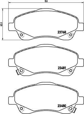 Brembo P 83 046 - Bromsbeläggssats, skivbroms xdelar.se