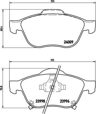 Brembo P 83 043 - Bromsbeläggssats, skivbroms xdelar.se