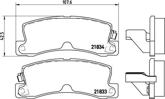 Brembo P 83 015 - Bromsbeläggssats, skivbroms xdelar.se