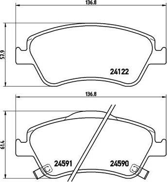 Brembo P 83 079 - Bromsbeläggssats, skivbroms xdelar.se