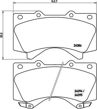 Brembo P 83 107 - Bromsbeläggssats, skivbroms xdelar.se