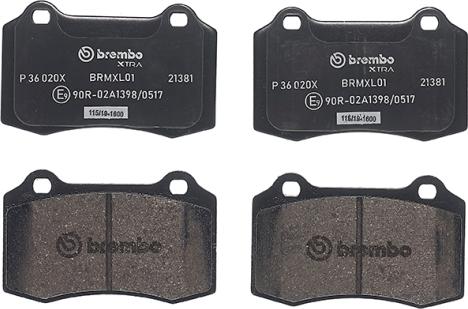 Brembo P 36 020X - Bromsbeläggssats, skivbroms xdelar.se