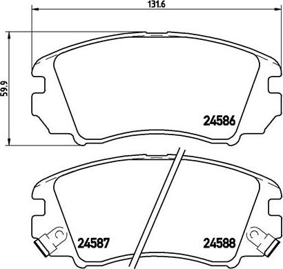 Brembo P 30 043 - Bromsbeläggssats, skivbroms xdelar.se