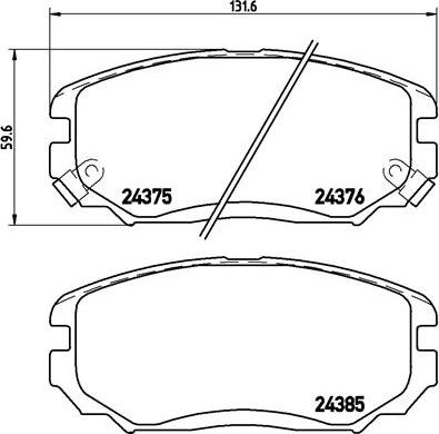 Brembo P 30 038 - Bromsbeläggssats, skivbroms xdelar.se