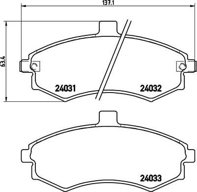 Brembo P 30 020 - Bromsbeläggssats, skivbroms xdelar.se