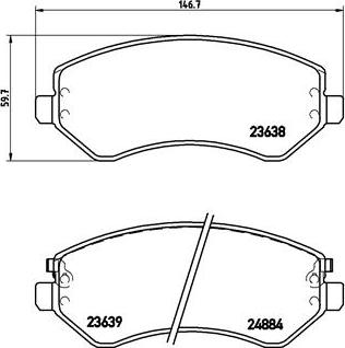 Brembo P 37 007 - Bromsbeläggssats, skivbroms xdelar.se