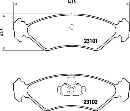 Brembo P 24 044 - Bromsbeläggssats, skivbroms xdelar.se