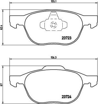 Brembo P 24 061 - Bromsbeläggssats, skivbroms xdelar.se