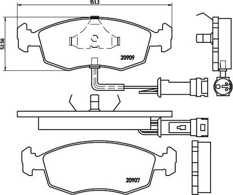 Brembo P 24 007 - Bromsbeläggssats, skivbroms xdelar.se