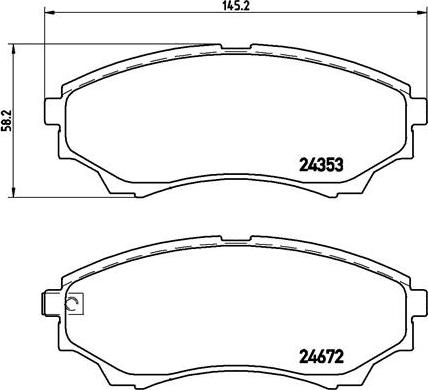 Brembo P 24 086 - Bromsbeläggssats, skivbroms xdelar.se