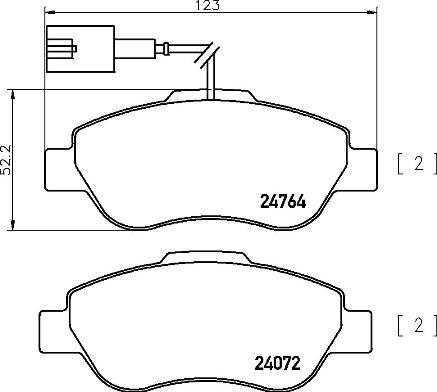 Brembo P 24 150 - Bromsbeläggssats, skivbroms xdelar.se