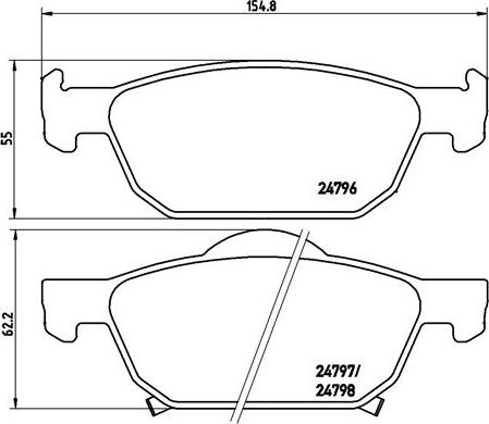 Brembo P 28 044 - Bromsbeläggssats, skivbroms xdelar.se