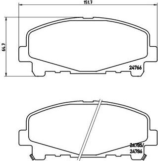 Brembo P 28 043 - Bromsbeläggssats, skivbroms xdelar.se