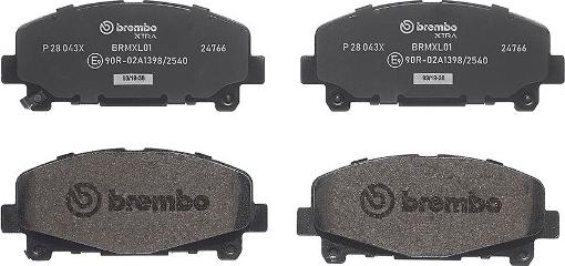 Brembo P 28 043X - Bromsbeläggssats, skivbroms xdelar.se