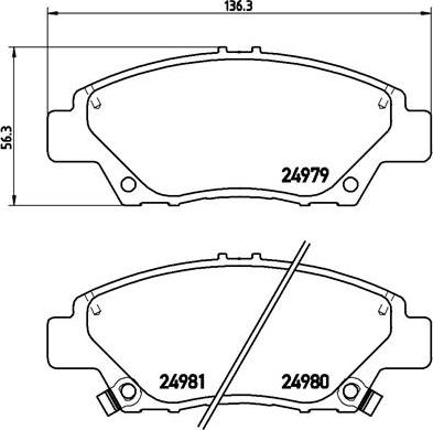 Brembo P 28 050X - Bromsbeläggssats, skivbroms xdelar.se