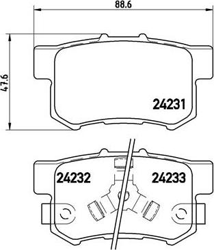 Brembo P 28 051 - Bromsbeläggssats, skivbroms xdelar.se