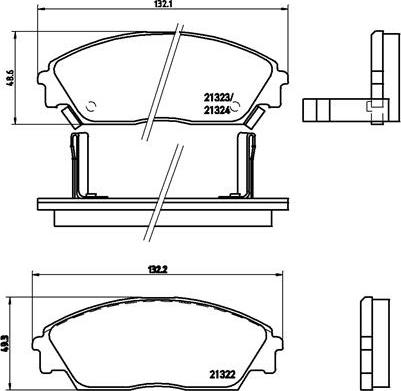 Brembo P 28 016 - Bromsbeläggssats, skivbroms xdelar.se