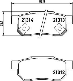 Brembo P 28 017 - Bromsbeläggssats, skivbroms xdelar.se