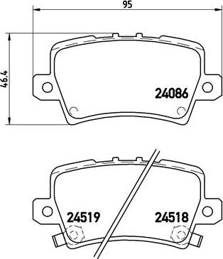 Brembo P 28 038 - Bromsbeläggssats, skivbroms xdelar.se