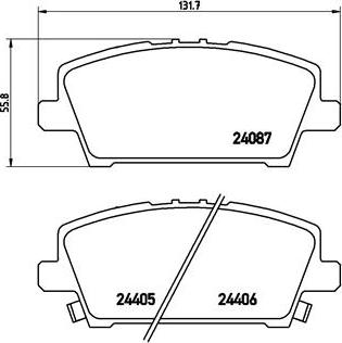 Brembo P 28 037 - Bromsbeläggssats, skivbroms xdelar.se