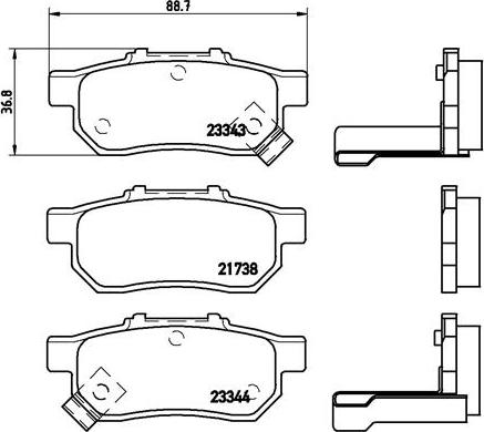 Brembo P 28 025 - Bromsbeläggssats, skivbroms xdelar.se