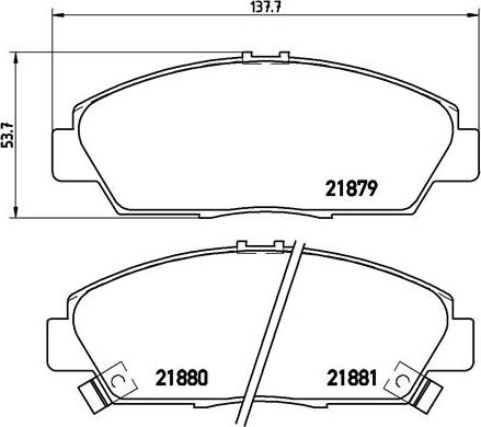 Brembo P 28 021 - Bromsbeläggssats, skivbroms xdelar.se