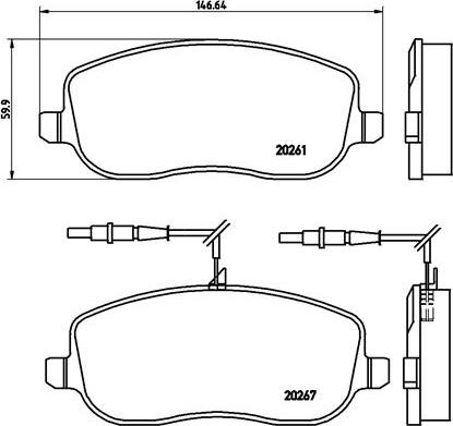 Brembo P 23 090 - Bromsbeläggssats, skivbroms xdelar.se