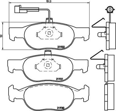 Brembo P 23 057 - Bromsbeläggssats, skivbroms xdelar.se