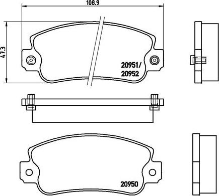 Brembo P 23 013 - Bromsbeläggssats, skivbroms xdelar.se