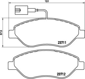 Brembo P 23 086 - Bromsbeläggssats, skivbroms xdelar.se