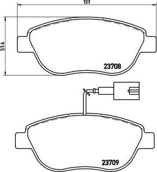 Brembo P 23 087 - Bromsbeläggssats, skivbroms xdelar.se