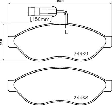 Brembo P 23 144 - Bromsbeläggssats, skivbroms xdelar.se