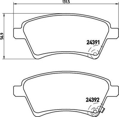 Brembo P 23 105 - Bromsbeläggssats, skivbroms xdelar.se