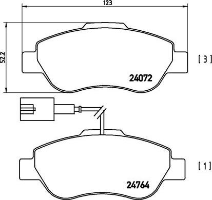 Brembo P 23 107 - Bromsbeläggssats, skivbroms xdelar.se