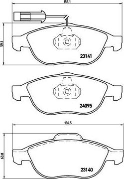 Brembo P 23 114 - Bromsbeläggssats, skivbroms xdelar.se