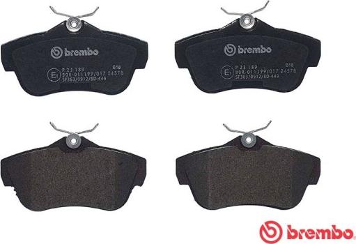 Brembo P 23 189 - Bromsbeläggssats, skivbroms xdelar.se