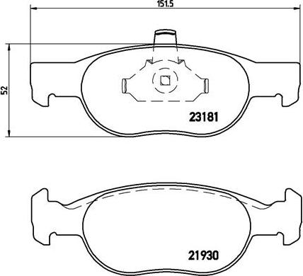 Brembo P 23 125 - Bromsbeläggssats, skivbroms xdelar.se