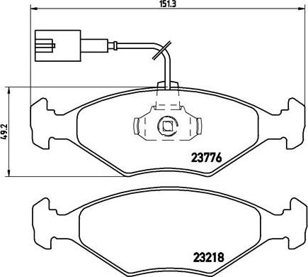 Brembo P 23 122 - Bromsbeläggssats, skivbroms xdelar.se