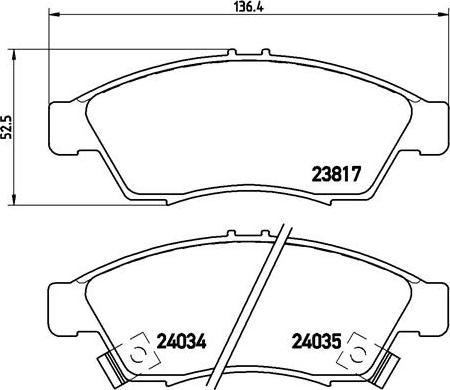 Brembo P 79 014 - Bromsbeläggssats, skivbroms xdelar.se