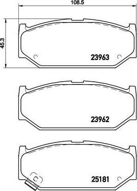 Brembo P 79 023 - Bromsbeläggssats, skivbroms xdelar.se