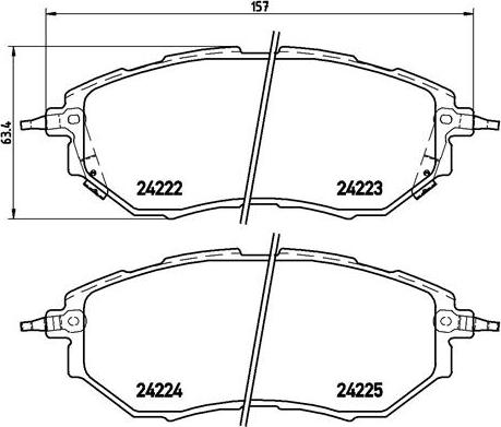 Brembo P 78 017 - Bromsbeläggssats, skivbroms xdelar.se