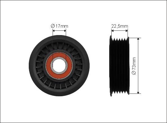 Caffaro 486-00 - Styrrulle, flerspårsrem xdelar.se