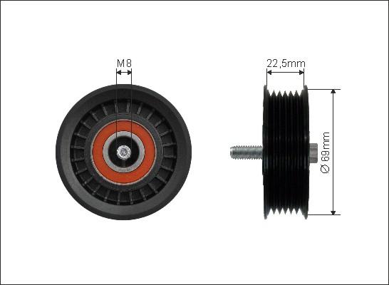 Caffaro 500279 - Styrrulle, flerspårsrem xdelar.se