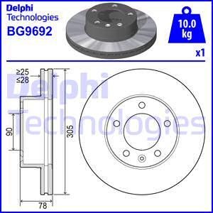 Delphi BG9692 - Bromsskiva xdelar.se