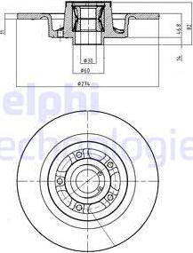 Delphi BG9026RS - Bromsskiva xdelar.se