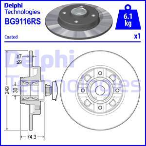 Delphi BG9116RS - Bromsskiva xdelar.se