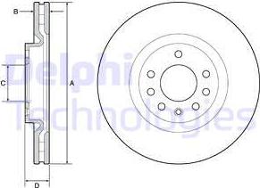 Delphi BG4944C - Bromsskiva xdelar.se